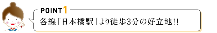 POINT1 長堀駅出口目の前!好立地